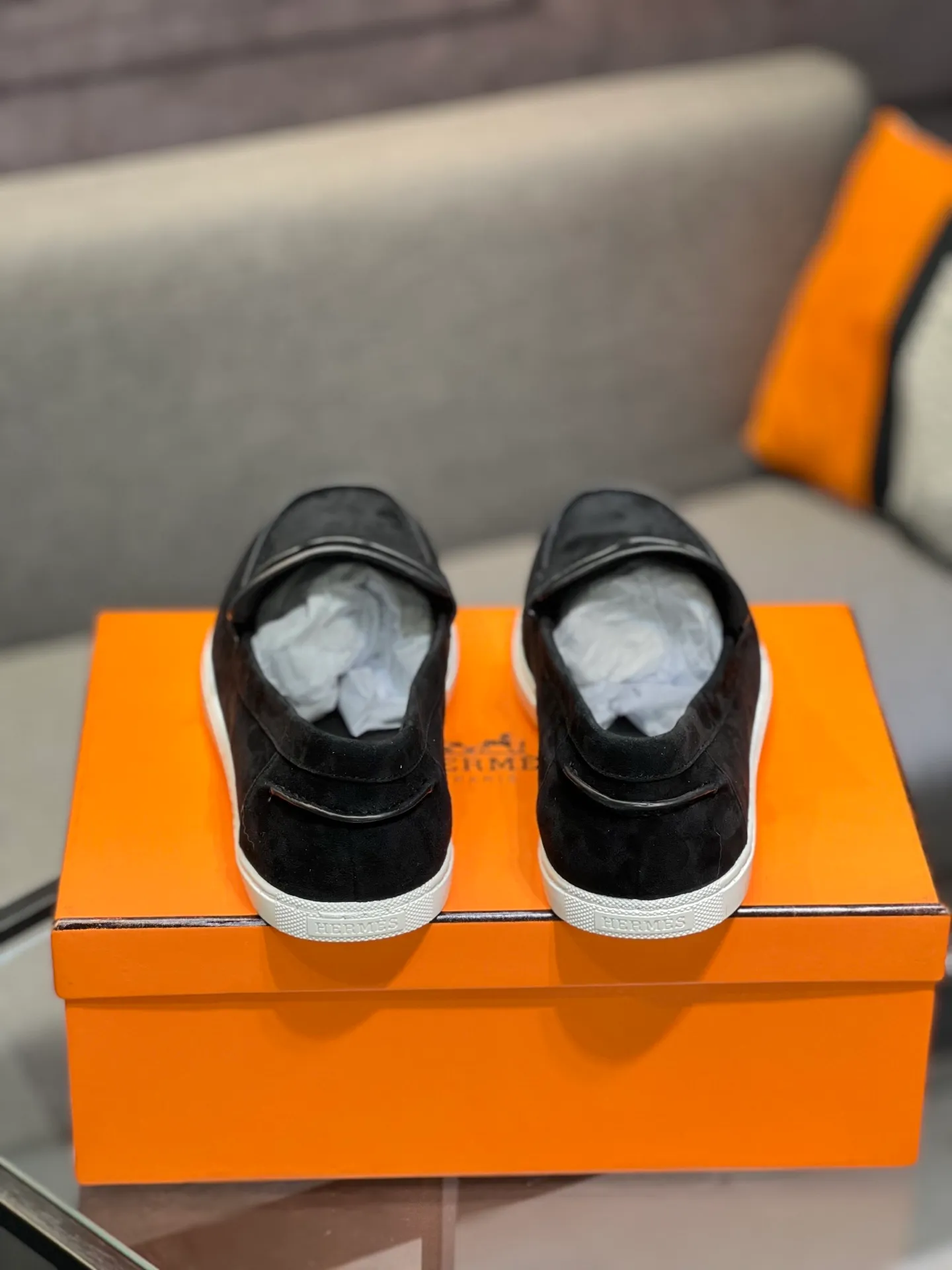 Men's shoes 💰700 [HERMES] Hermès - High-end quality original order 🔍🔍 - Upper: 🔝 cowhide suede splicing design - Inner lining: imported mixed sheepskin - Outsole: TPR foam · Rubber: two-color combined molding outsole - Super high quality control · Fine workmanship: highlighted (high-end, luxury, grade) -Size: 38-44 (45, 46, can be customized)